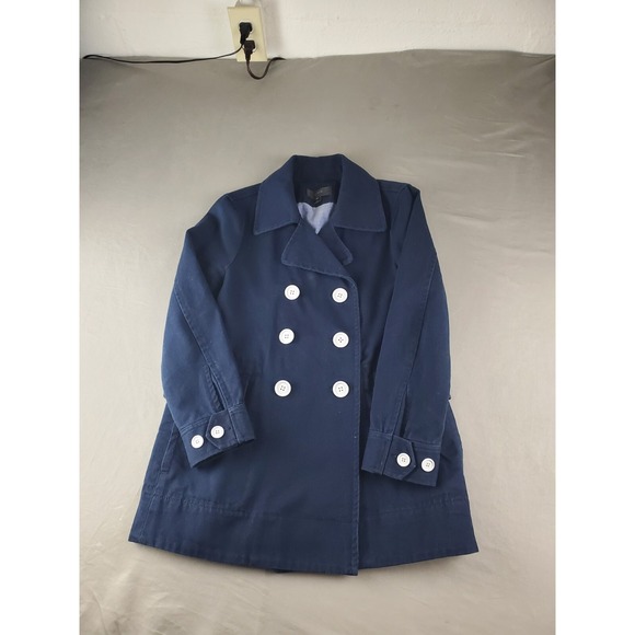 J. Crew Peacoat Womens 4 blue Navy Heavyweight Cotton Twill Double Breasted - Picture 3 of 13